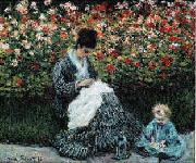 Claude Monet Camille Monet and a Child in the Artist s Garden in Argenteuil Sweden oil painting reproduction